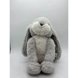 Bunnies By The Bay Gray 12" Rabbit Plush Floppy Long Ears Striped Stuffed Toy